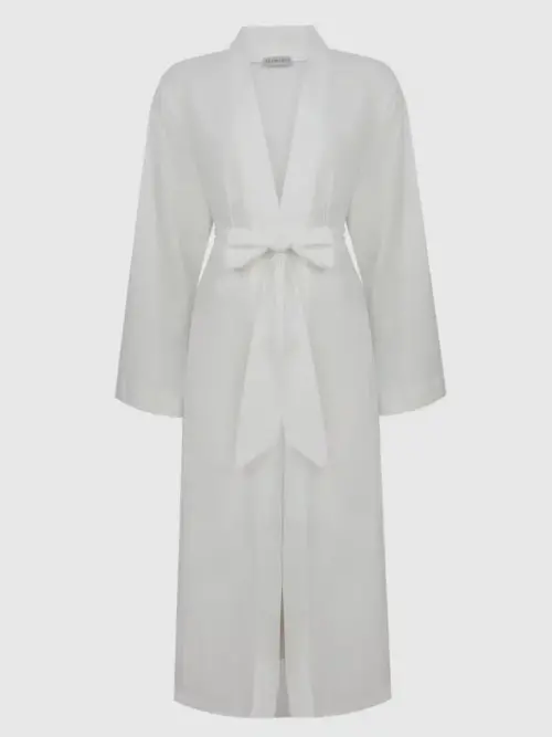 удлиненное белое кимоно