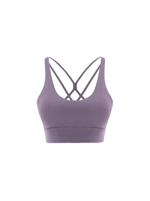 Фиолетовый спортивный бюстгальтер для йоги