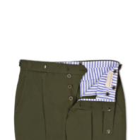 Зеленые хлопковые брюки (1)