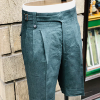Льняные зеленые шорты (2)