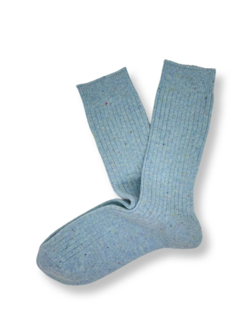 Голубые шерстяные женские носки