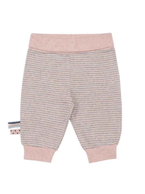 детские органические розовые брюки с полосатым принтом