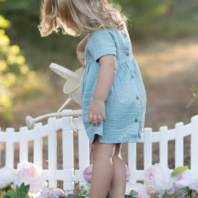 бирюзовое органическое детское платье