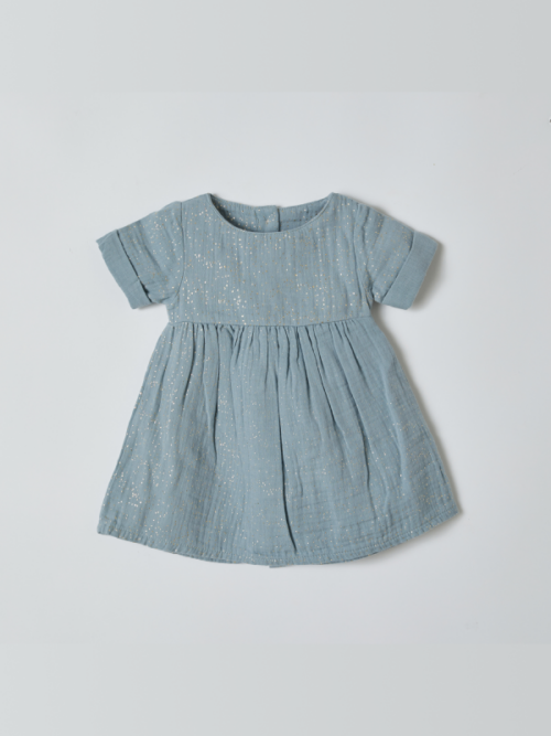 детское органическое темно бирюзовое платье