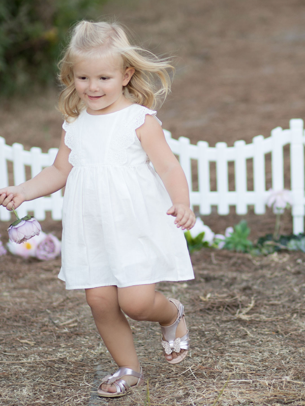 детское органическое белое платье